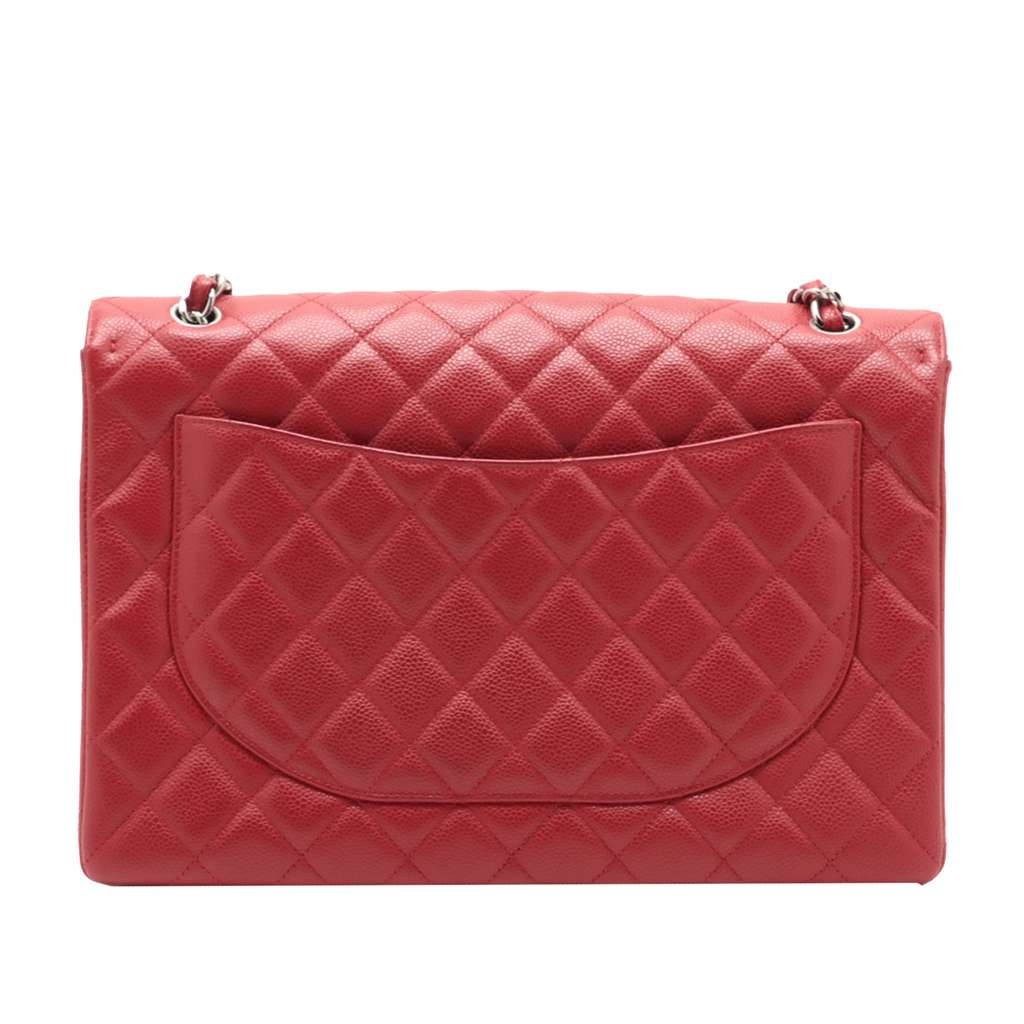 Chanel Maxi Classic Caviar Single Flap - Back view