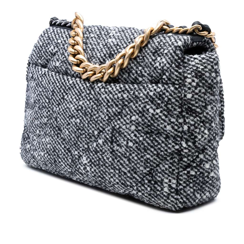 Chanel Large Tweed 19 Flap - Back view