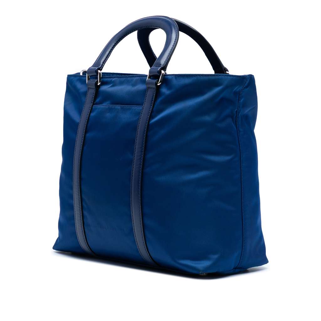 Prada Vitello Trimmed Tessuto Satchel - Back view