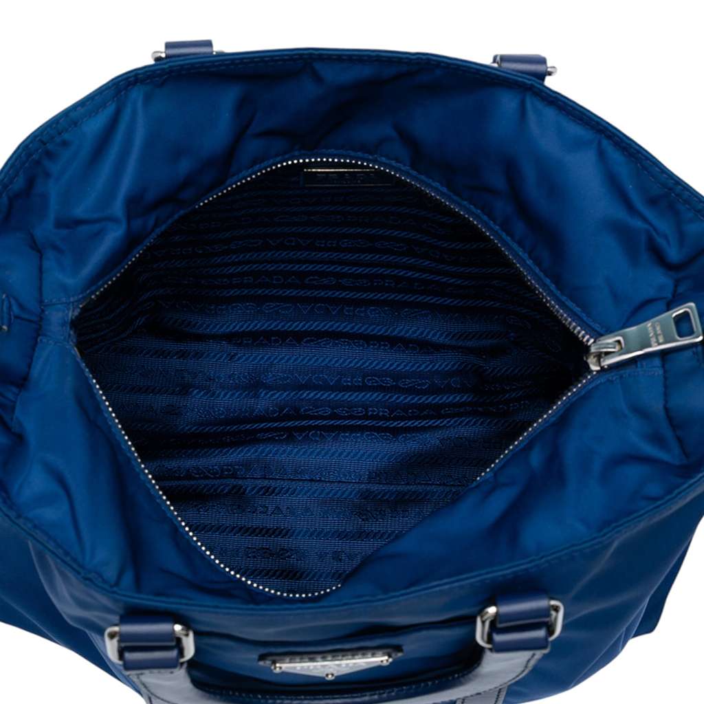 Prada Vitello Trimmed Tessuto Satchel - 4