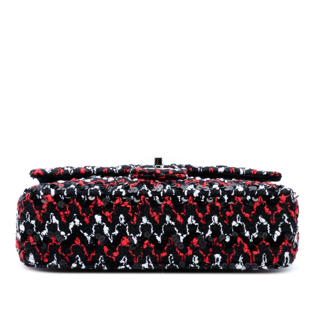 Chanel Medium Classic Sequined Tweed Double Flap - Image 6