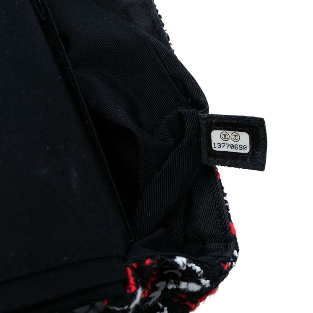 Chanel Medium Classic Sequined Tweed Double Flap - Side view