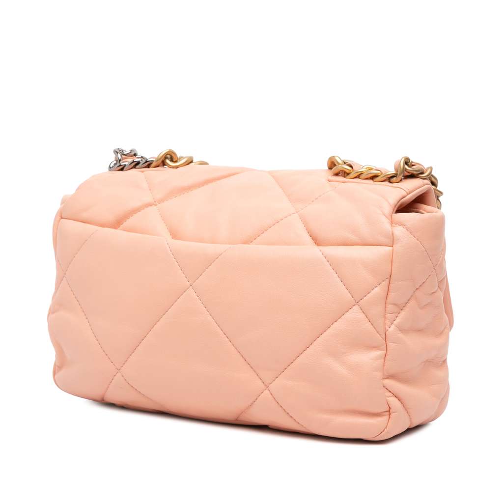 Chanel Medium Lambskin 19 Flap - Back view