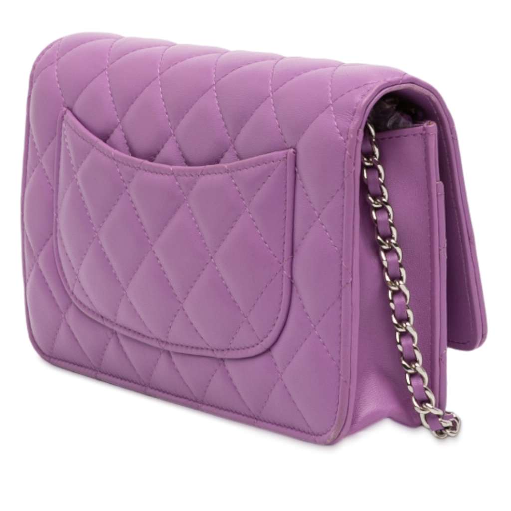 Chanel CC Quilted Lambskin Wallet on Chain - Back view