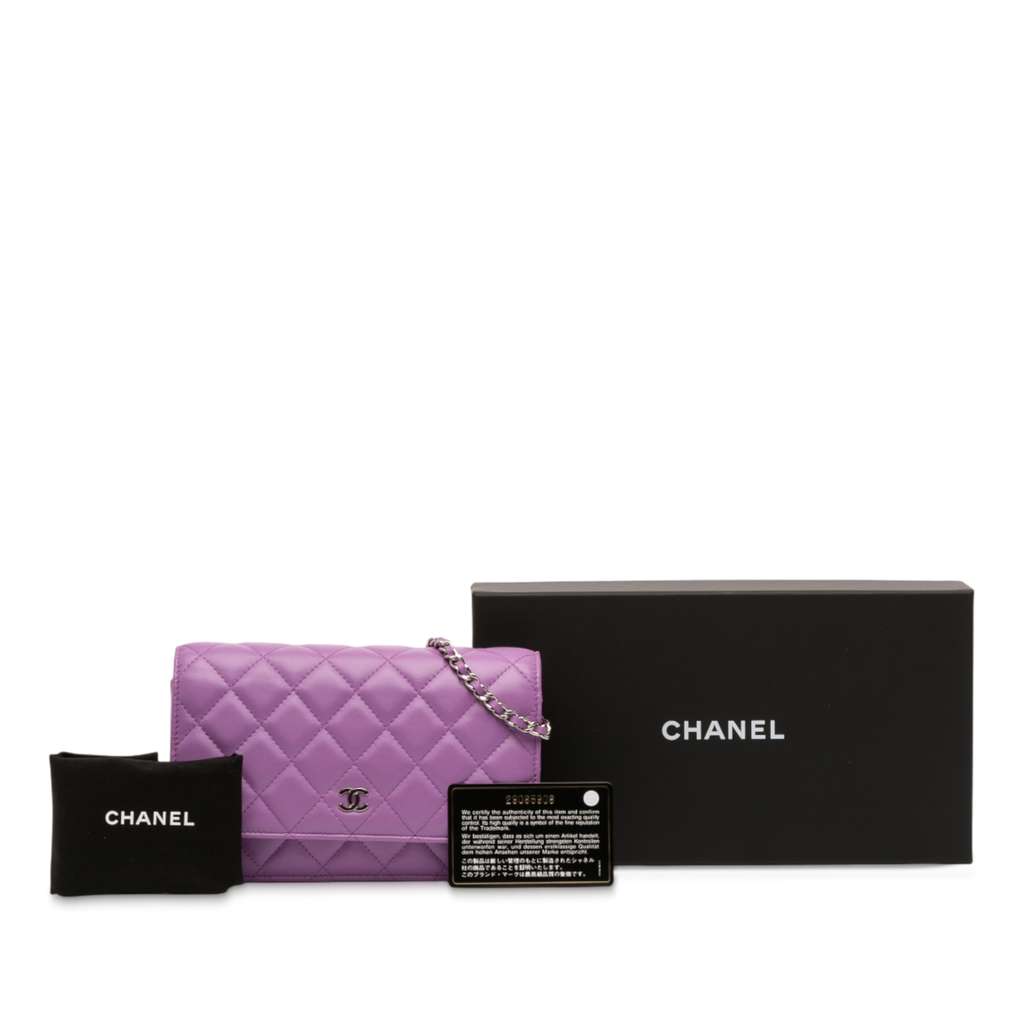 Chanel CC Quilted Lambskin Wallet on Chain - Image 14