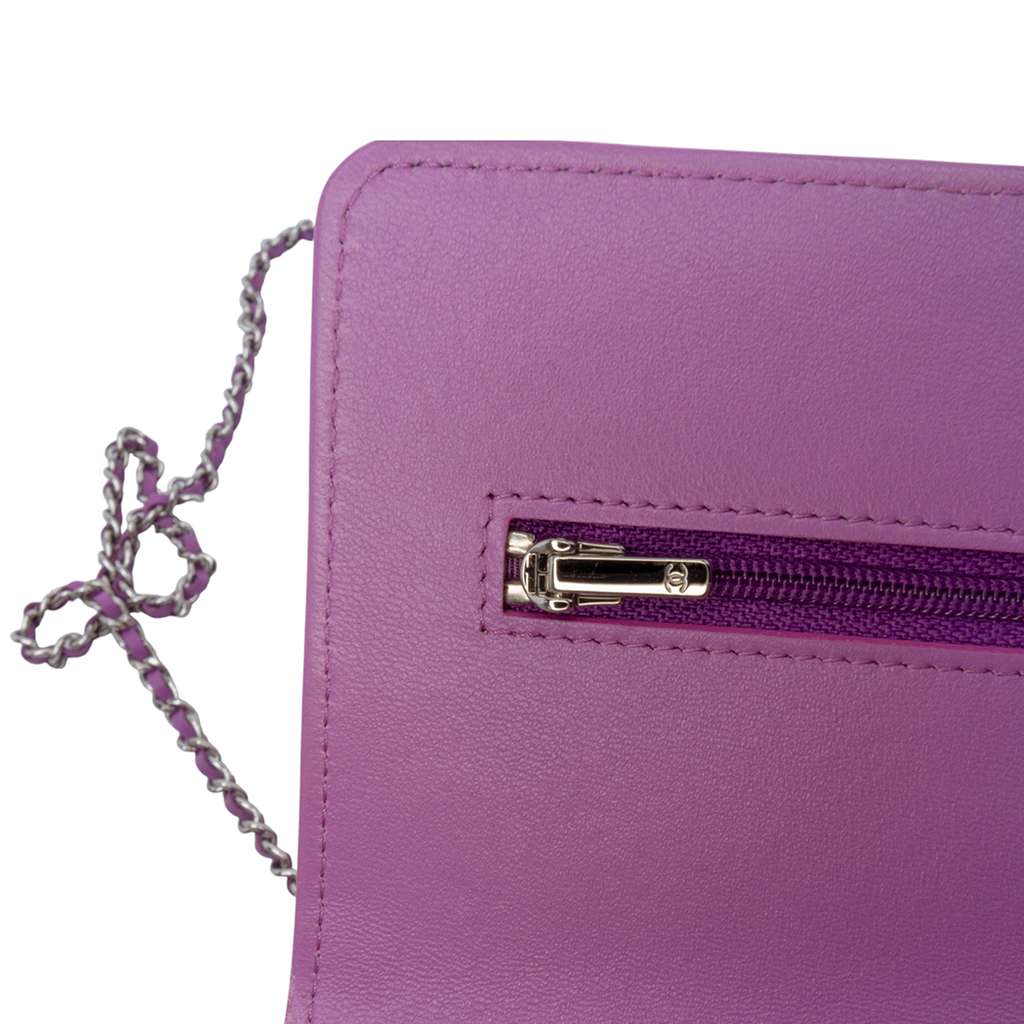 Chanel CC Quilted Lambskin Wallet on Chain - Side view