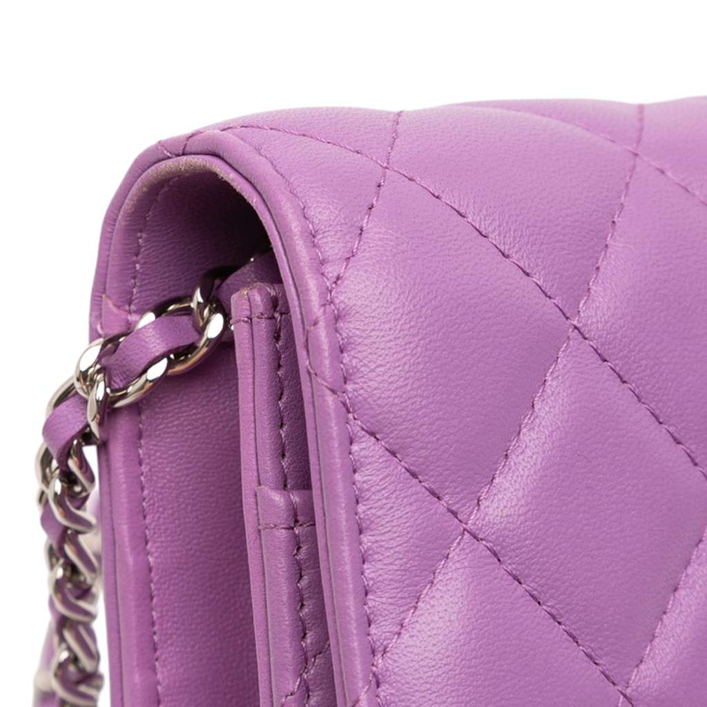 Chanel CC Quilted Lambskin Wallet on Chain - Image 11