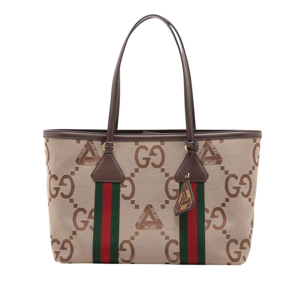 Gucci Palace Medium Jumbo GG Canvas Web Tote