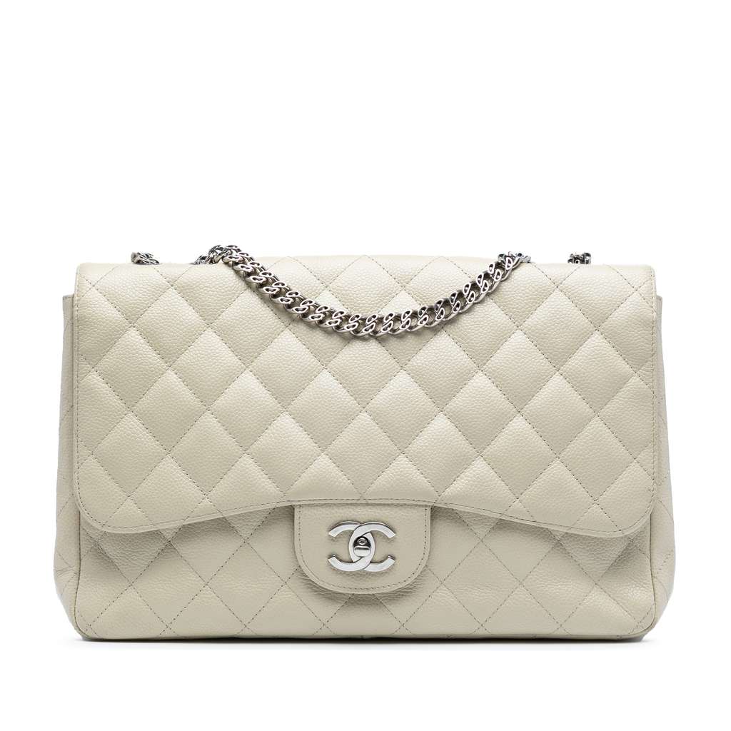 Chanel Jumbo Classic Caviar Bijoux Chain Single Flap
