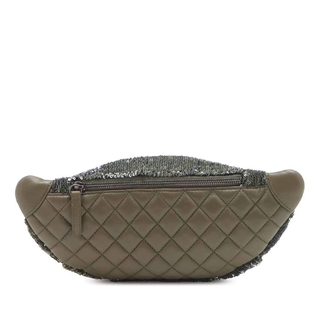 Chanel Sequin and Quilted Lambskin Coco Cuba Waist Bag - Back view
