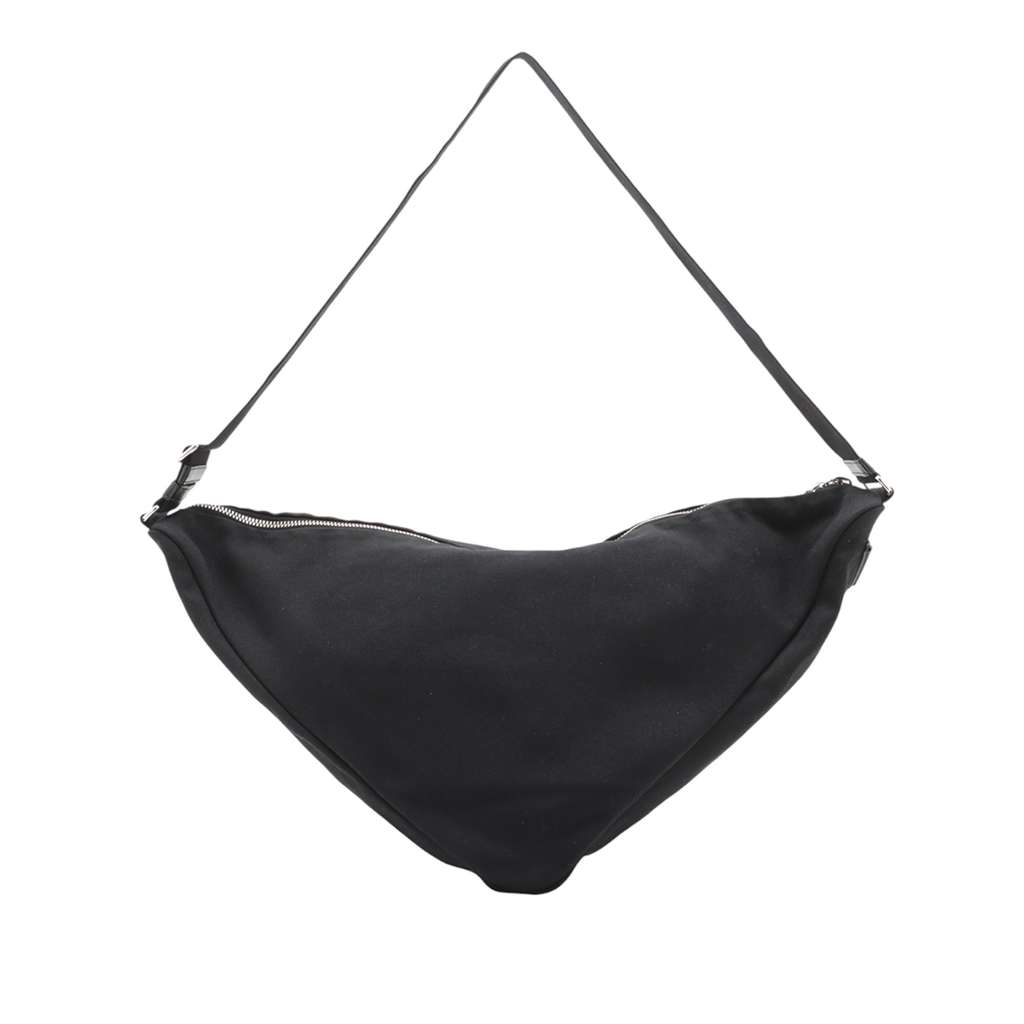 Prada Canvas Canapa Triangle Logo Shoulder Bag - Back view