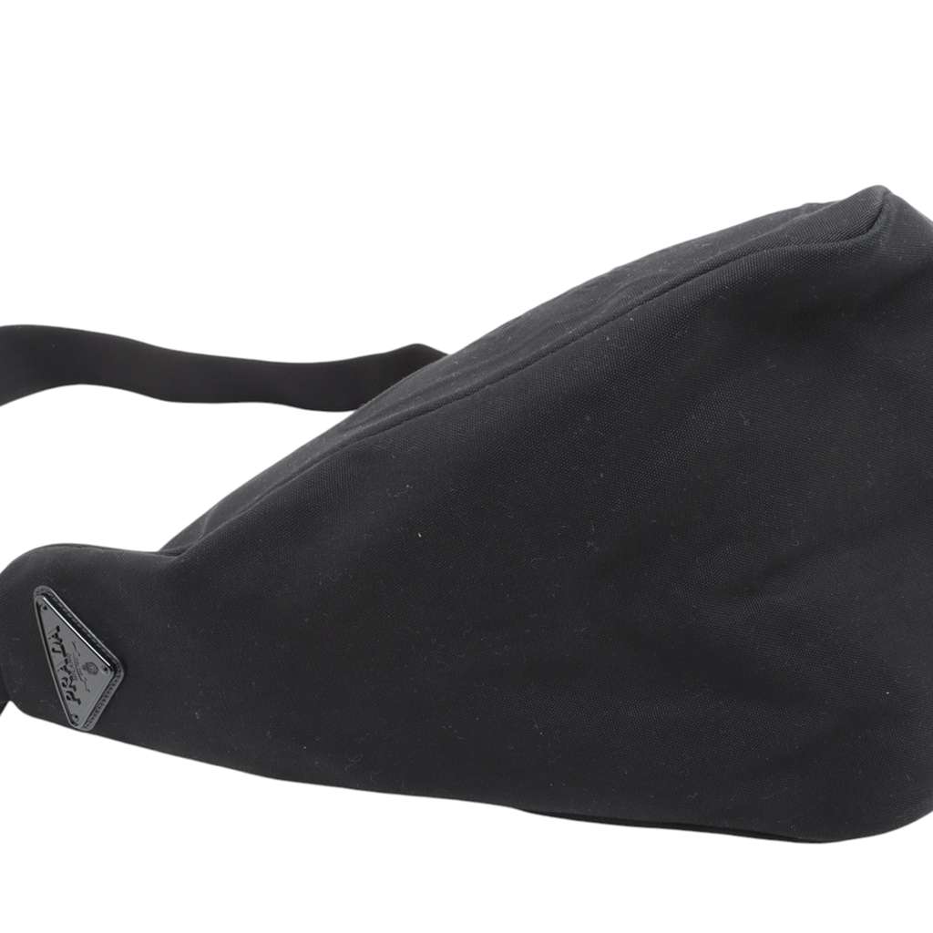 Prada Canvas Canapa Triangle Logo Shoulder Bag - Detail 1