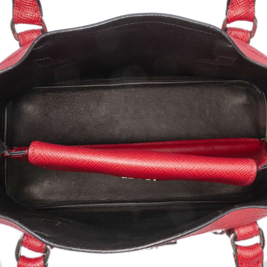 Prada Small Saffiano Cuir Double Handle Satchel - 4