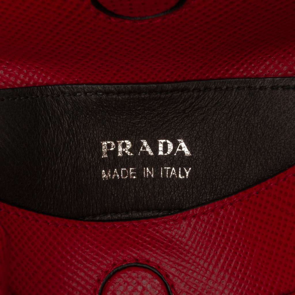 Prada Small Saffiano Cuir Double Handle Satchel - Side view