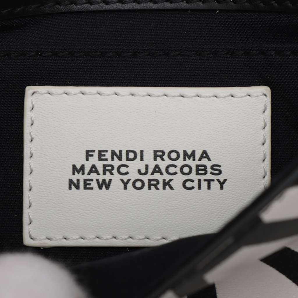 Fendi Marc Jacobs Nappa Vitello King Logo Print Baguette Phone Pouch Satchel - Side view