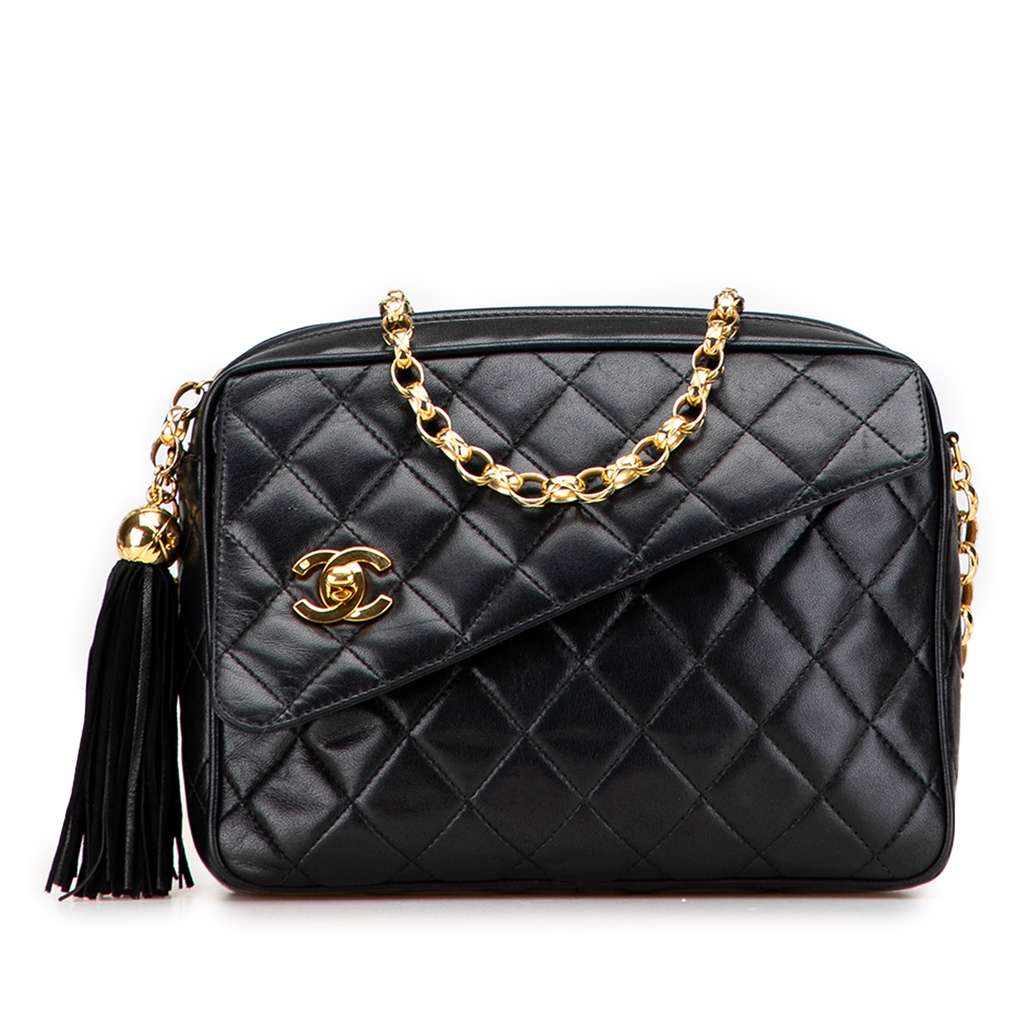 Chanel CC Quilted Lambskin Tassel Camera Bag