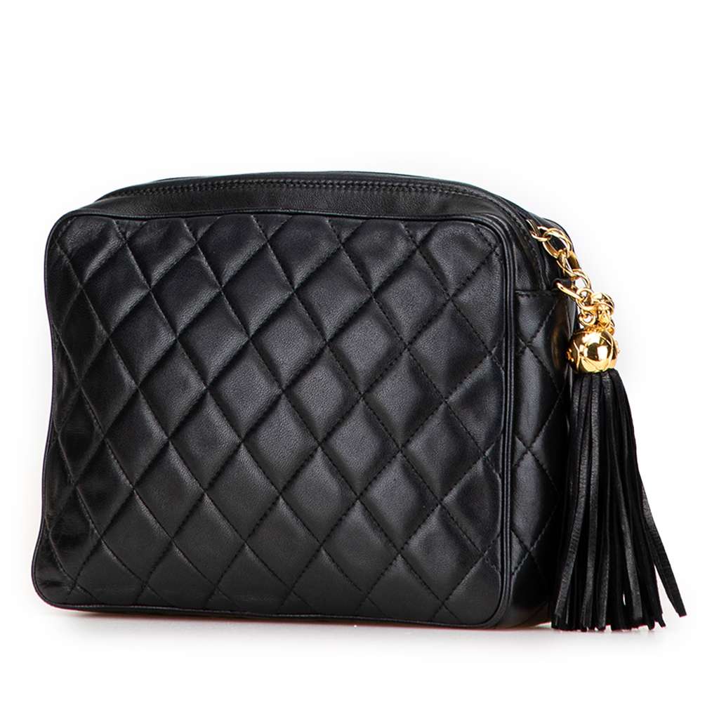 Chanel CC Quilted Lambskin Tassel Camera Bag - Back view