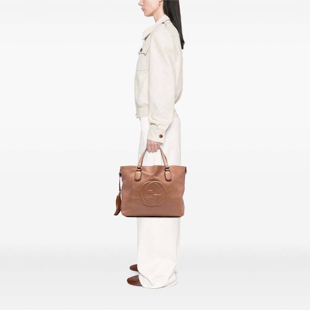 Gucci Large Leather Soho Working Tote - Image 10