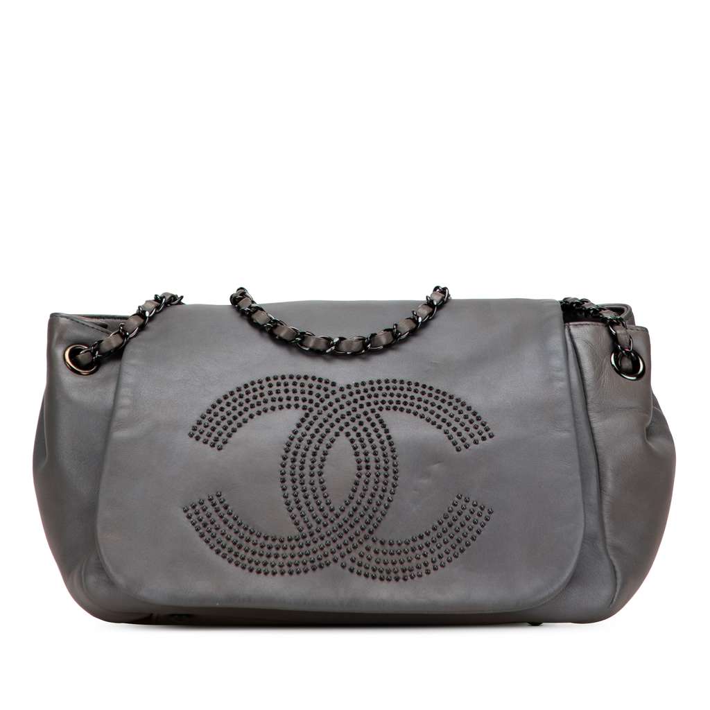 Chanel Lambskin Studded CC Accordion Flap