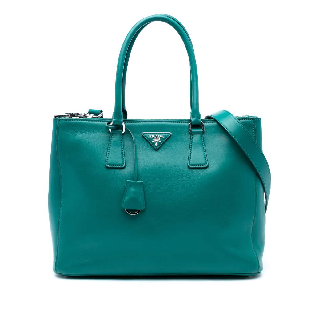 Prada Large City Calf Galleria Double Zip Satchel