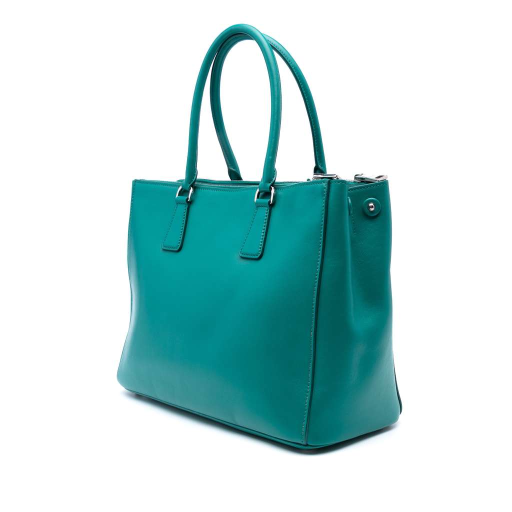 Prada Large City Calf Galleria Double Zip Satchel - Back view