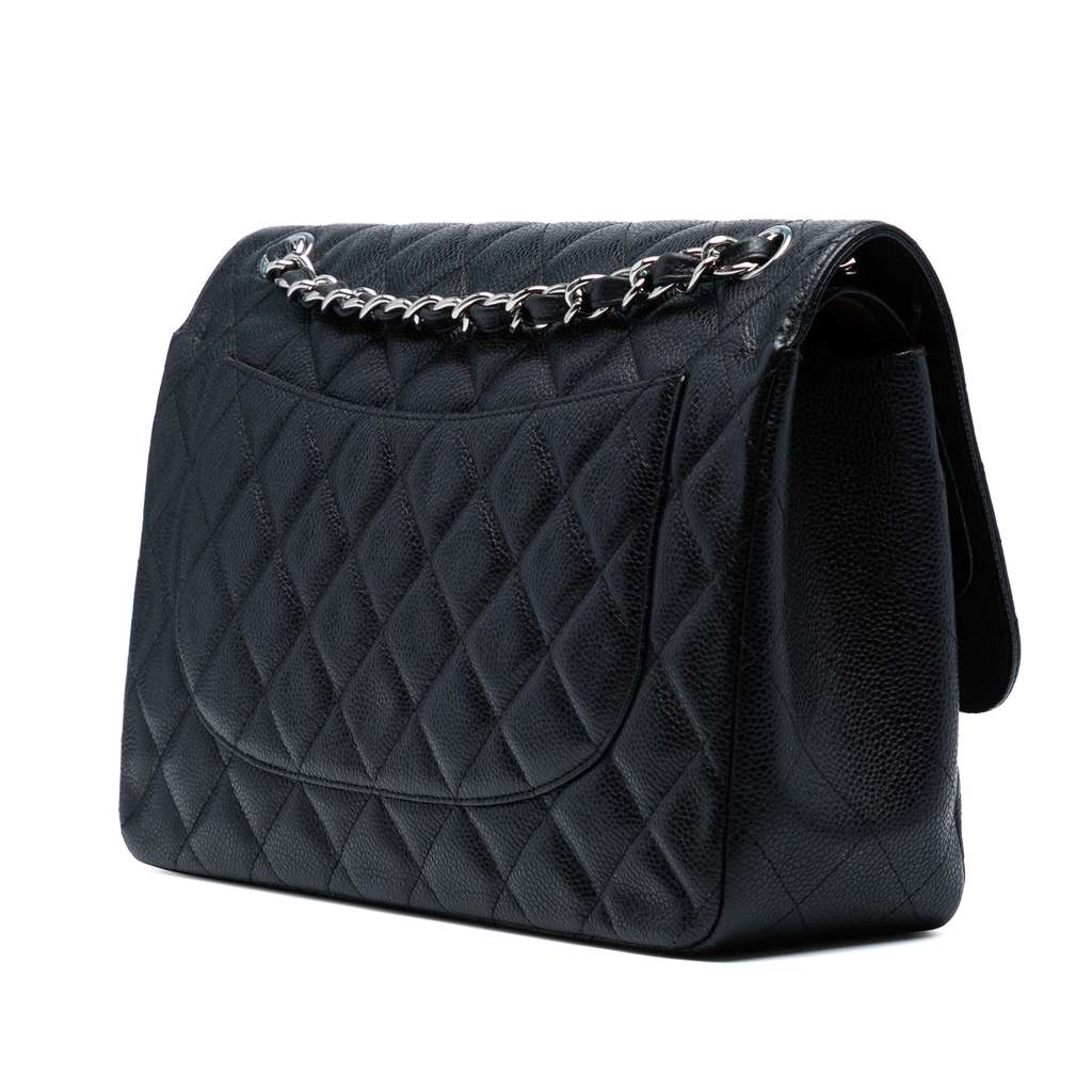 Chanel Jumbo Classic Caviar Double Flap - Back view