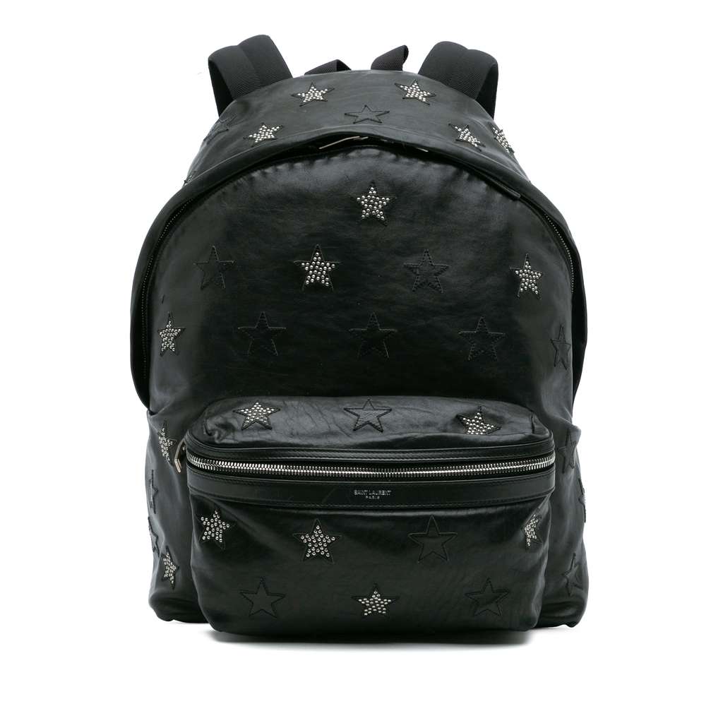 Saint Laurent Leather Star Studded City Backpack