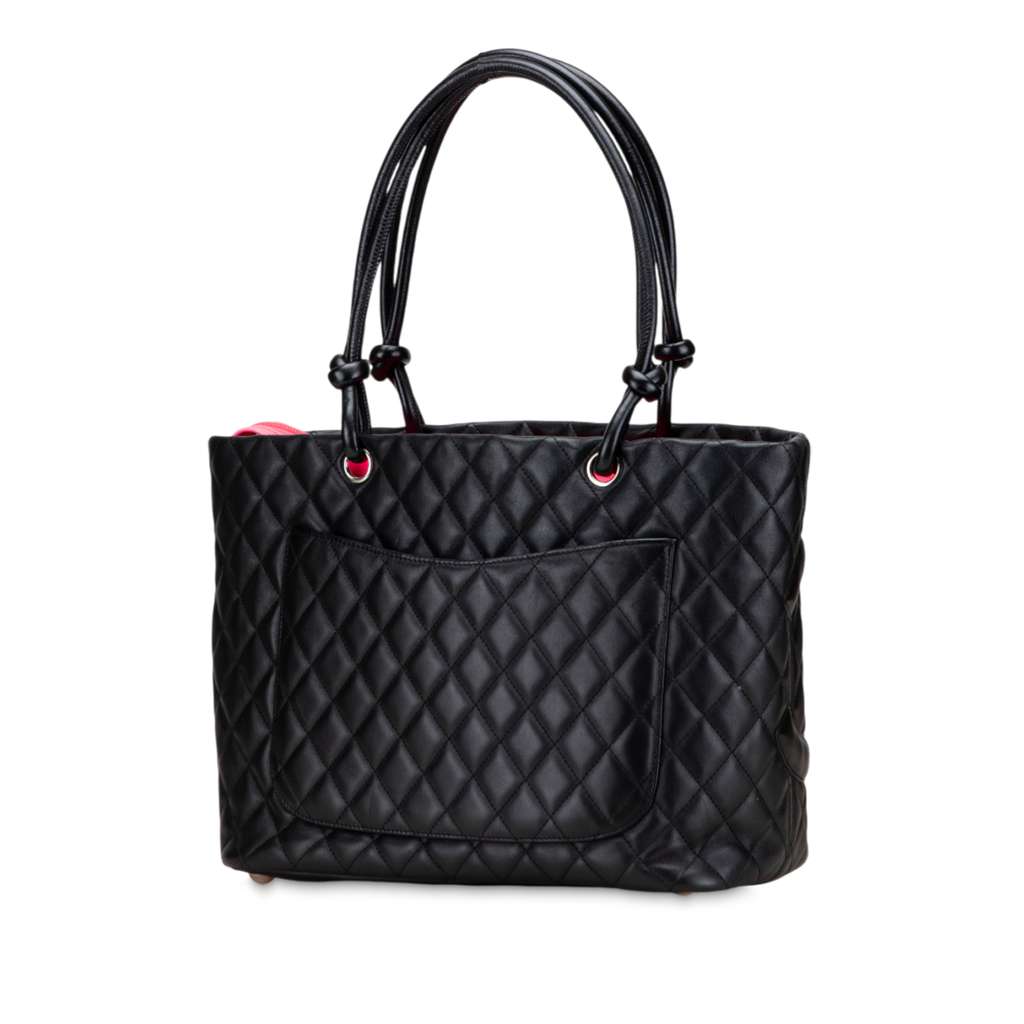 Chanel Large Quilted Calfskin Cambon Ligne Tote - Back view