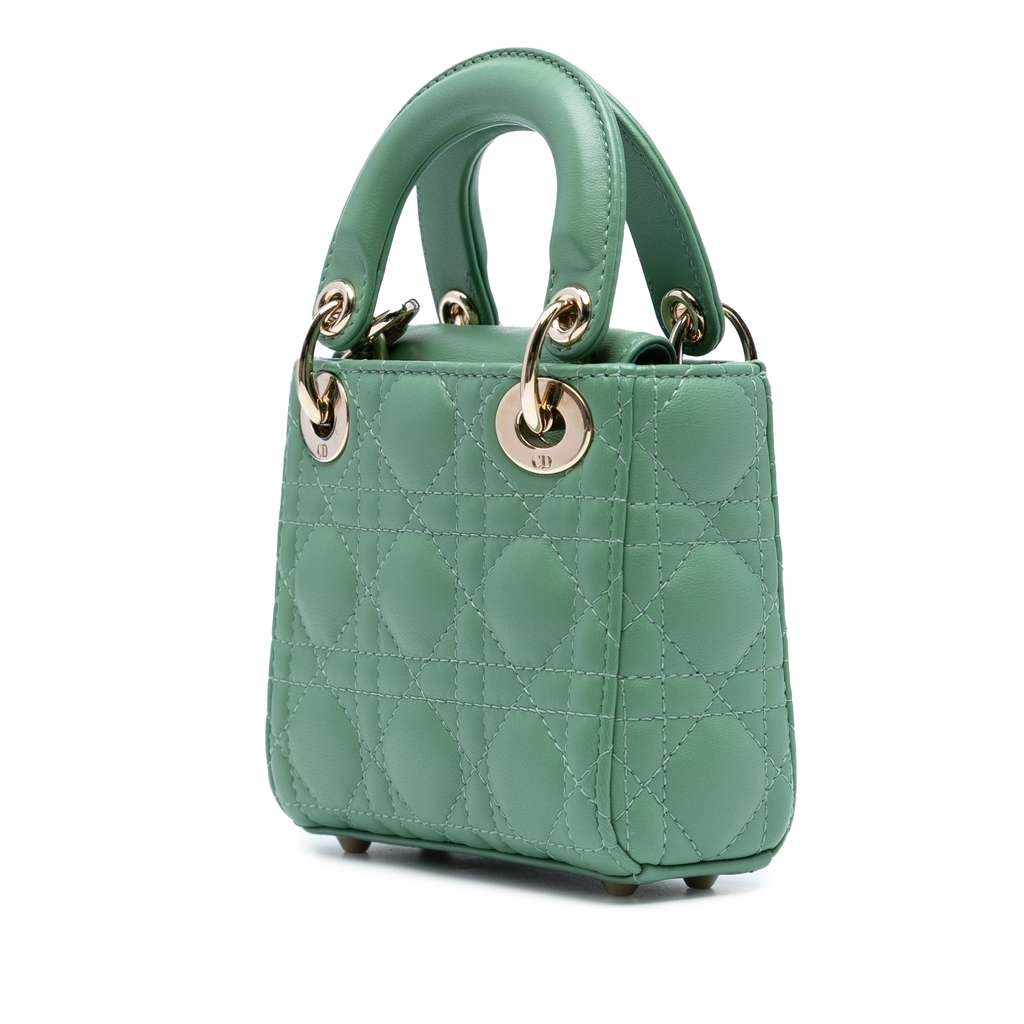 Dior Micro Lambskin Cannage Lady Dior - Back view