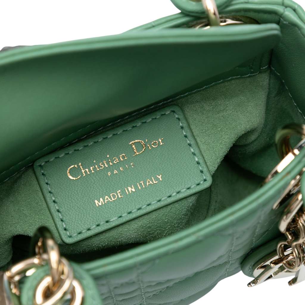 Dior Micro Lambskin Cannage Lady Dior - Side view
