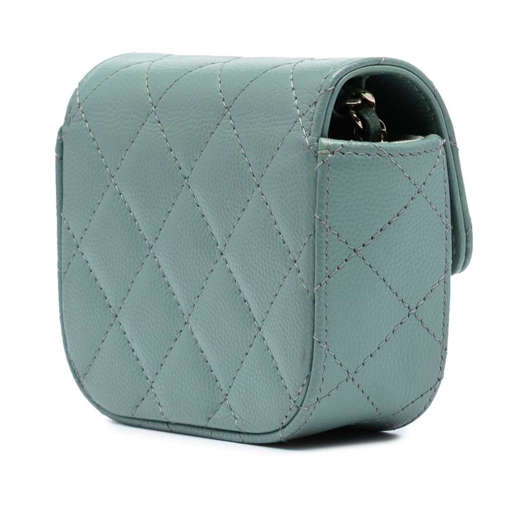 Chanel Micro Mini Classic Caviar Single Flap - Back view