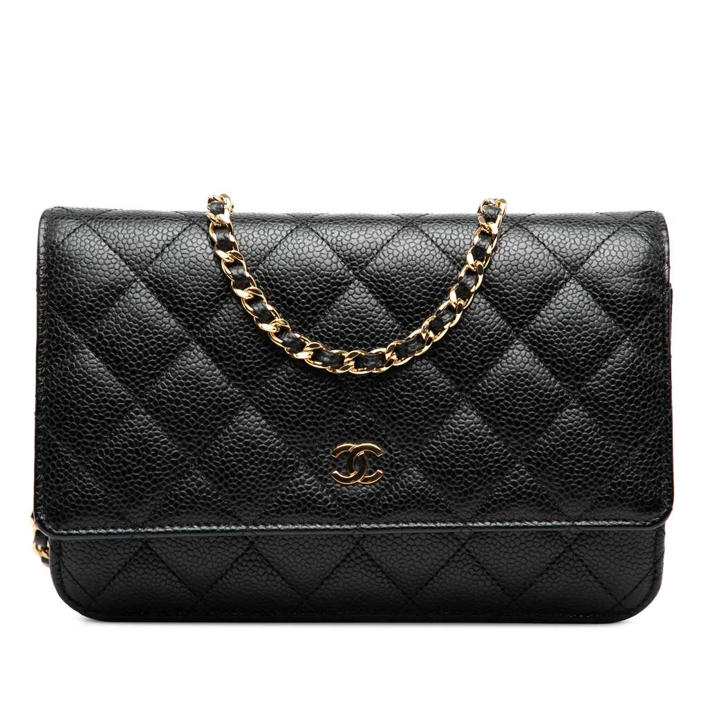 Chanel CC Quilted Caviar Wallet on Chain