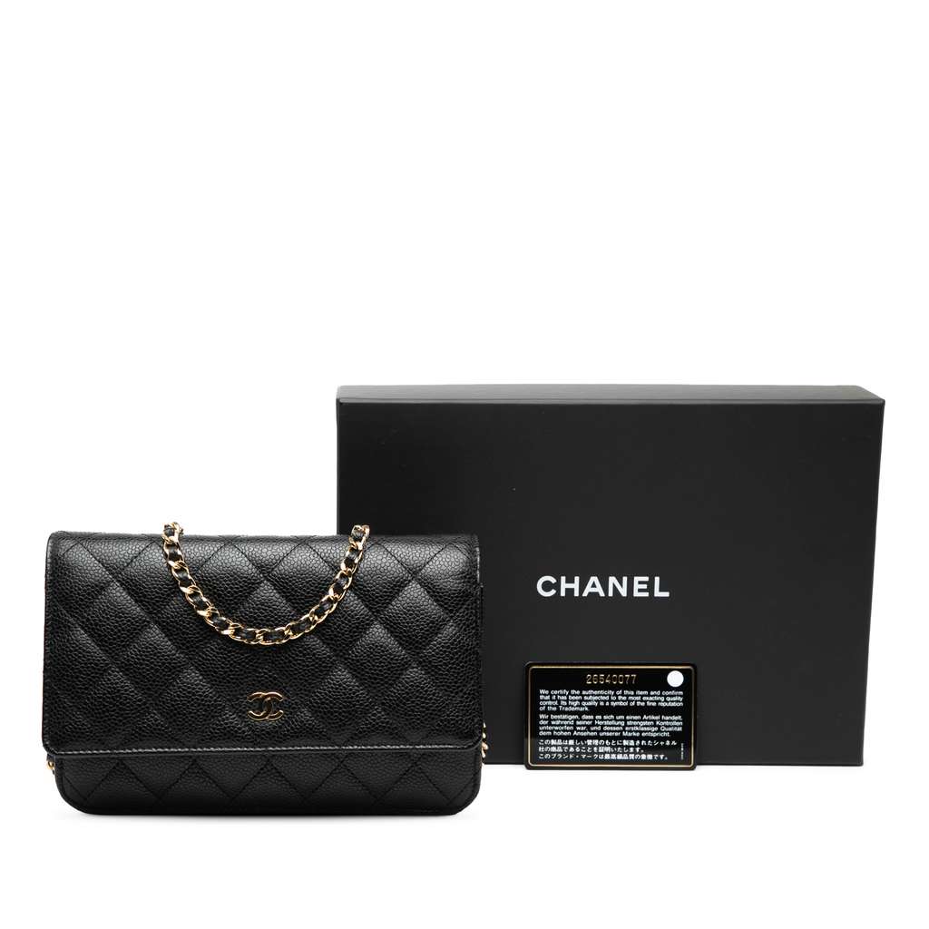 Chanel CC Quilted Caviar Wallet on Chain - Image 10