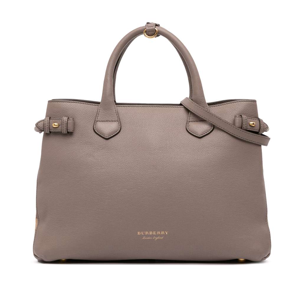 Burberry Medium Leather and House Check Banner Satchel