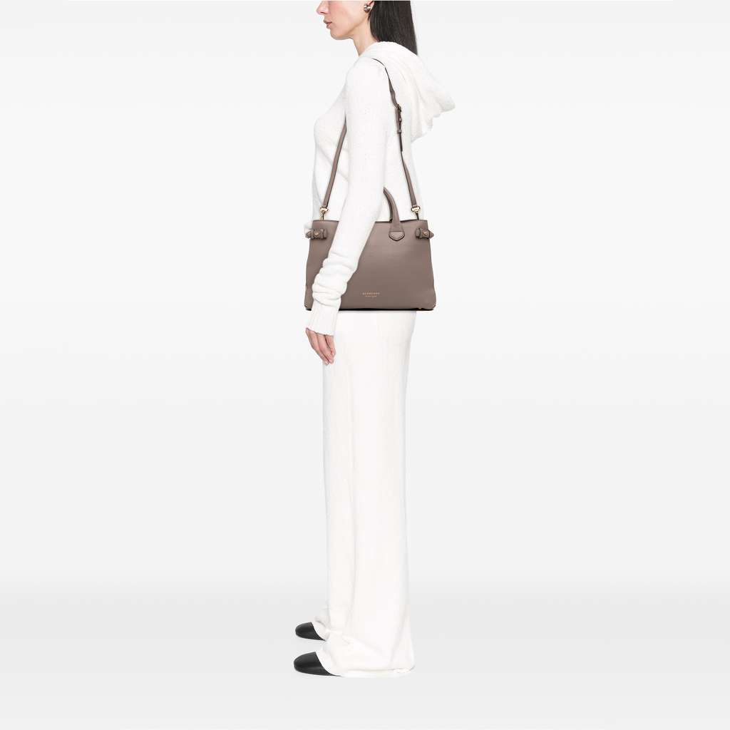 Burberry Medium Leather and House Check Banner Satchel - Image 13