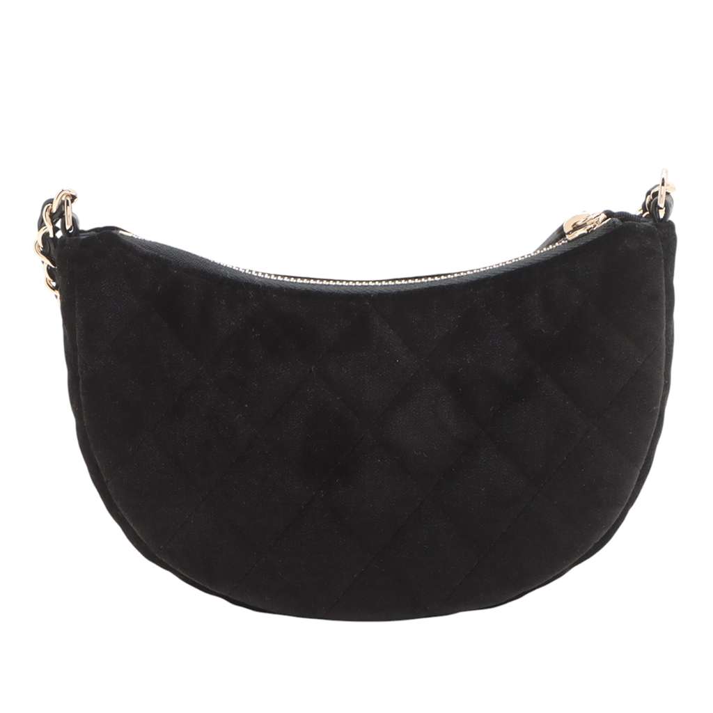 Chanel CC Quilted Velour Half Moon Chain Crossbody - Back view