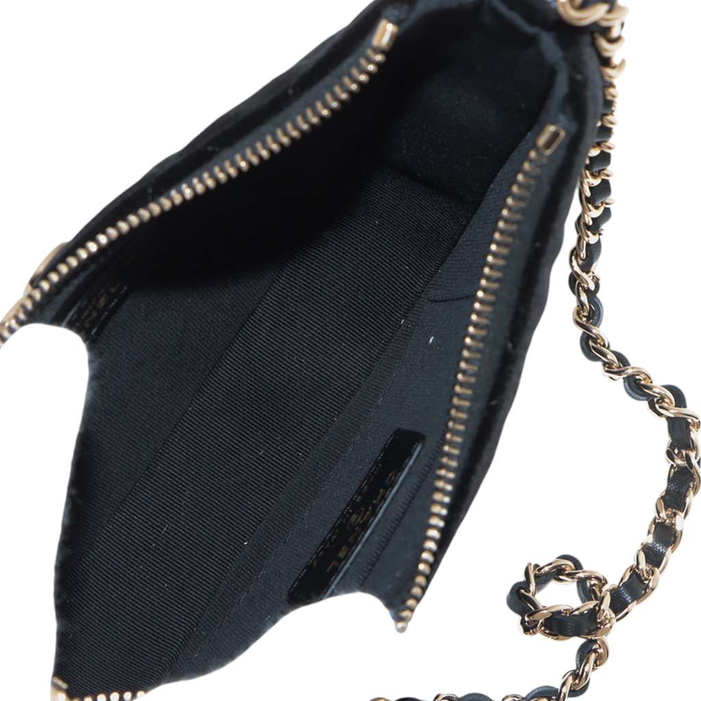 Chanel CC Quilted Velour Half Moon Chain Crossbody - Image 6