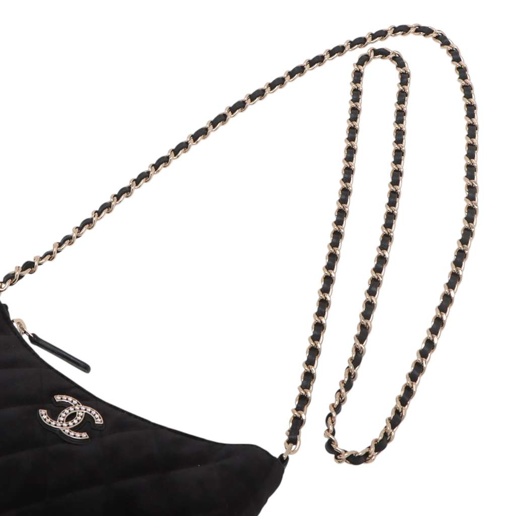Chanel CC Quilted Velour Half Moon Chain Crossbody - Image 10