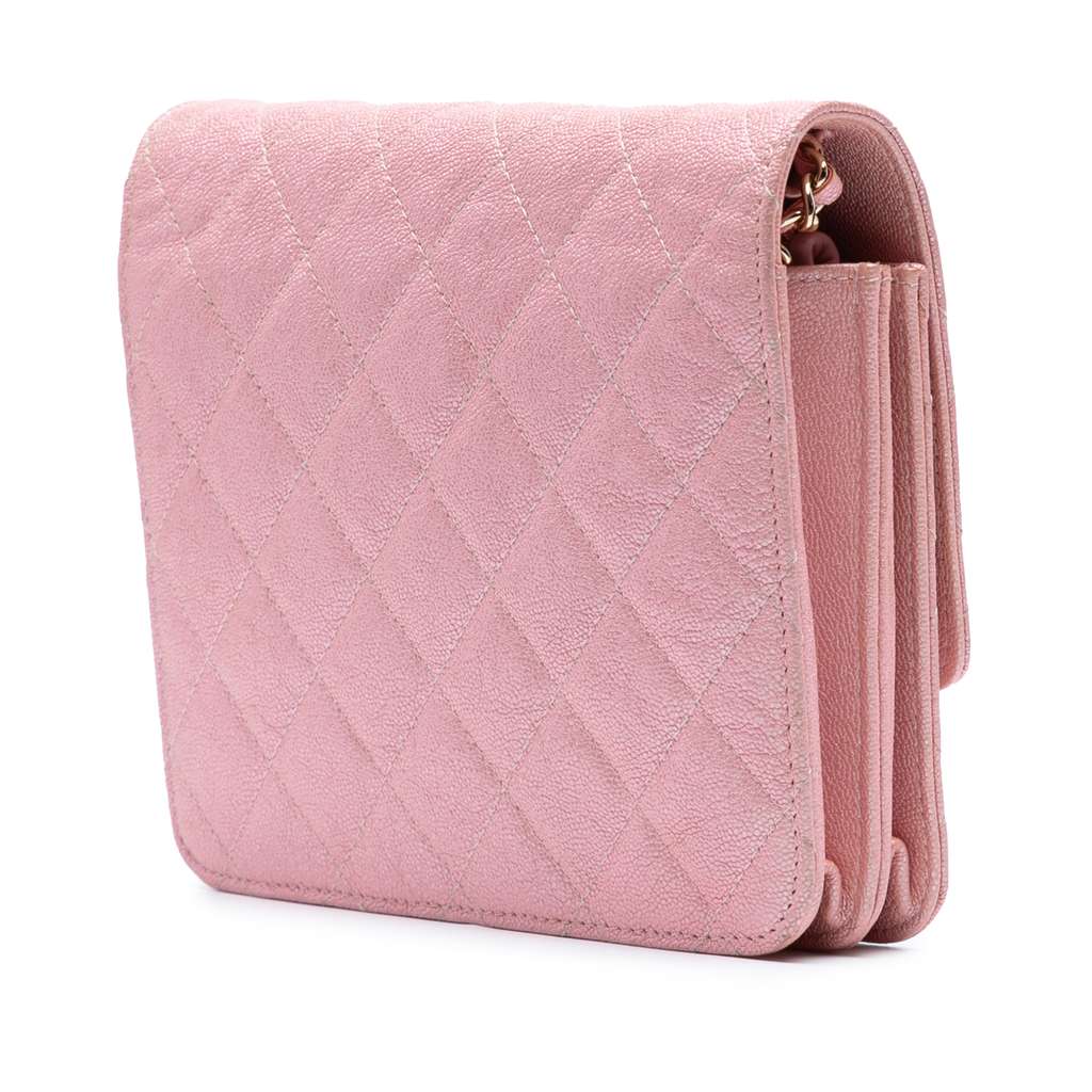 Chanel CC Quilted Iridescent Caviar Wallet on Chain - 2