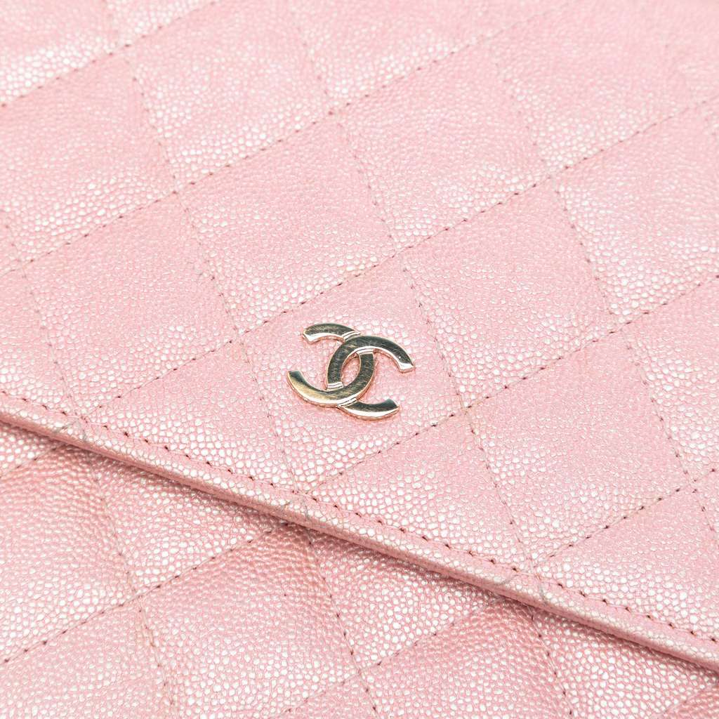 Chanel CC Quilted Iridescent Caviar Wallet on Chain - 5