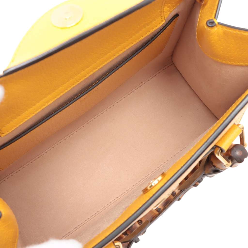 Gucci Medium Leather Bamboo Diana Satchel - 3