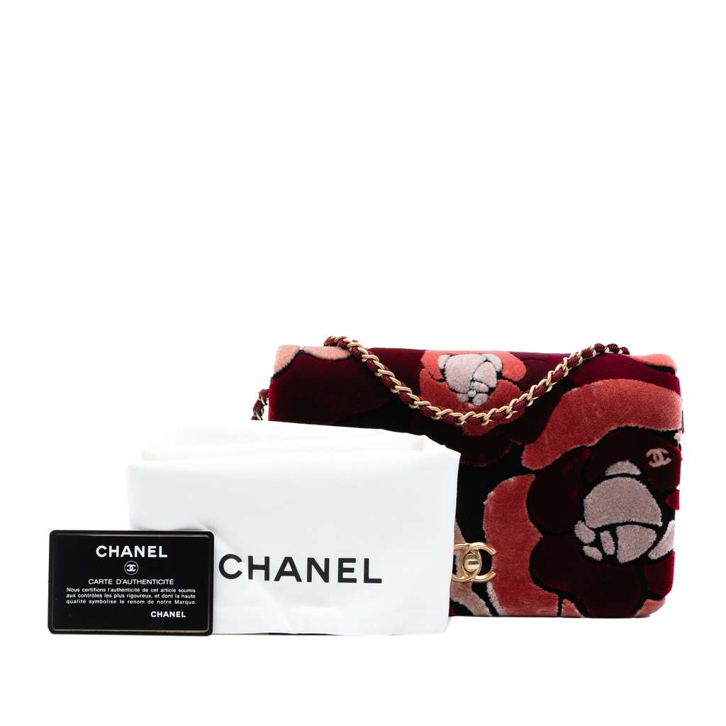 Chanel Paris Cosmopolite Velvet Camellia Flap - Image 11