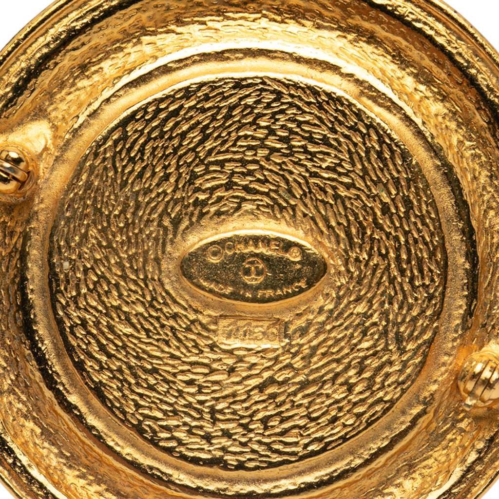 Chanel Gold Plated 31 Rue Cambon Round Vintage Pin Brooch - Image 6