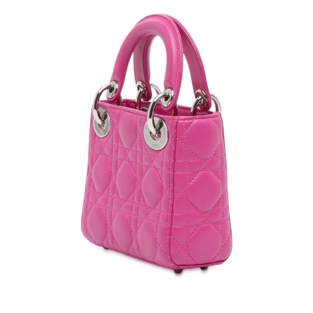 Dior Mini Lambskin Cannage Lady Dior - Back view