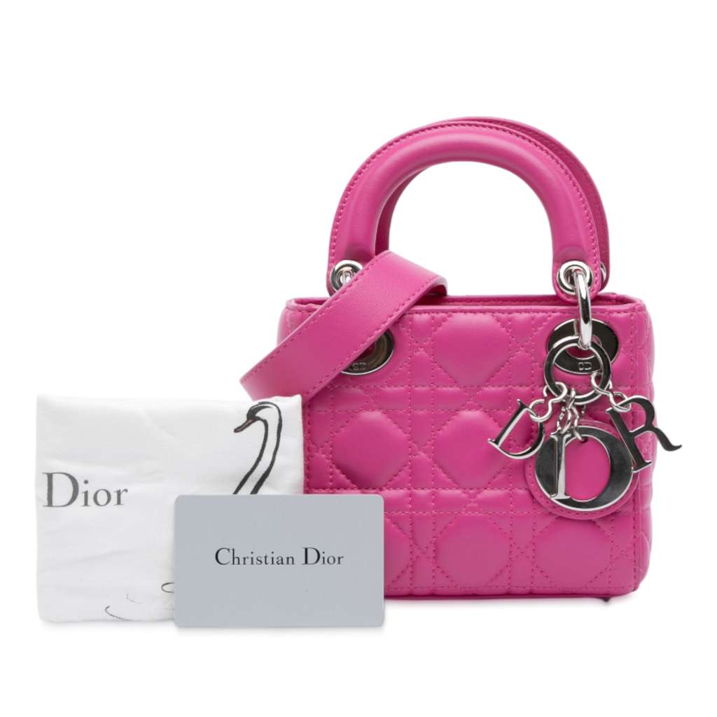 Dior Mini Lambskin Cannage Lady Dior - Image 13