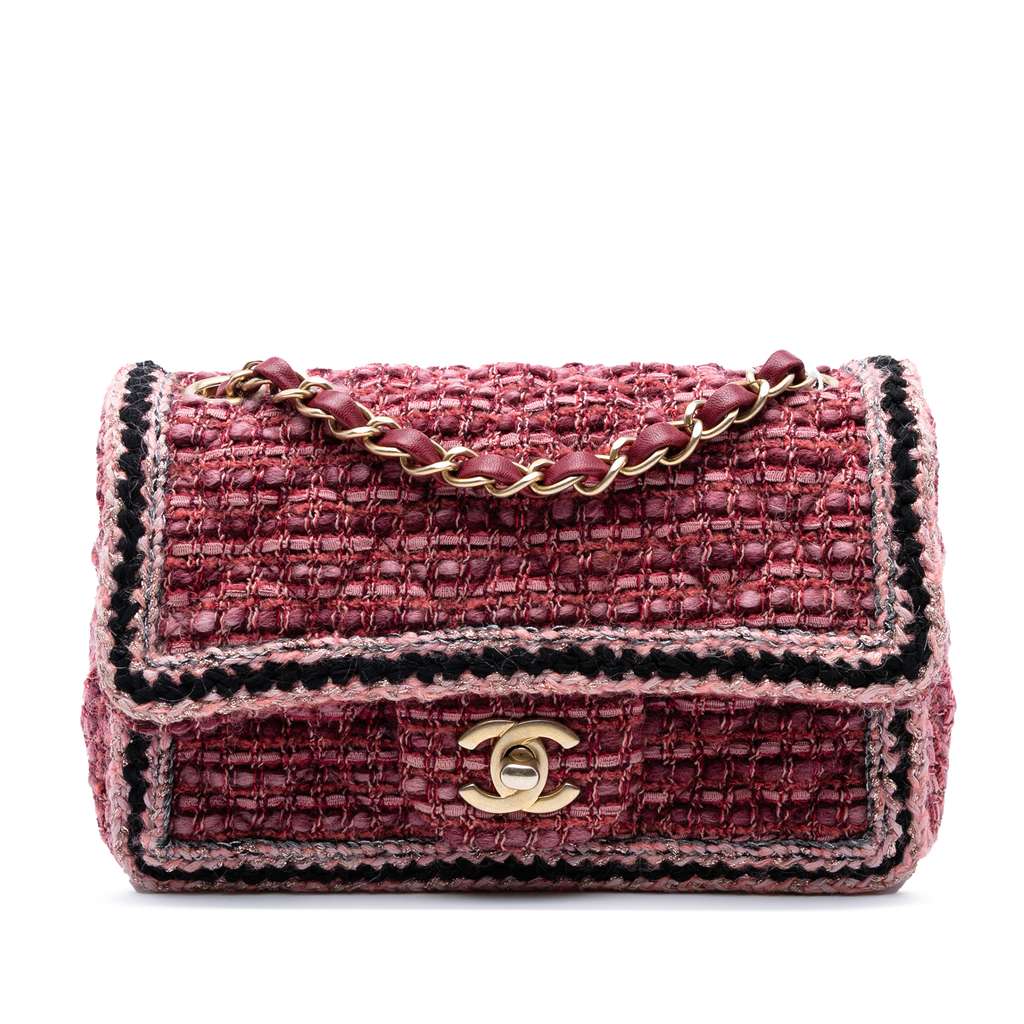 Chanel Mini Braided Classic Tweed Single Flap