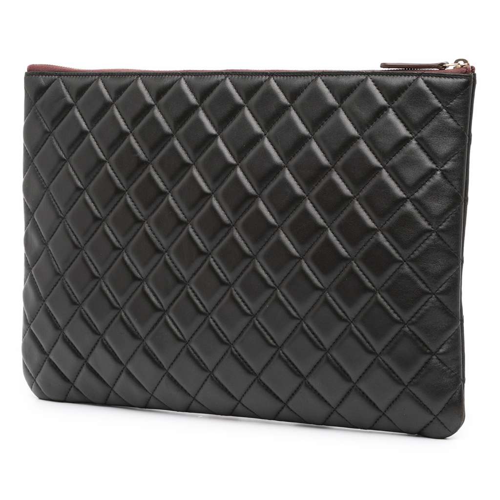 Chanel Large Quilted Lambskin O Case Clutch - 2
