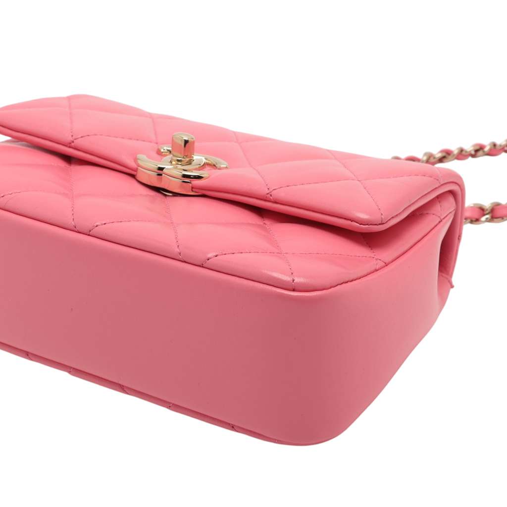 Chanel Mini Quilted Shiny Lambskin Coco Trip Flap - Detail 1