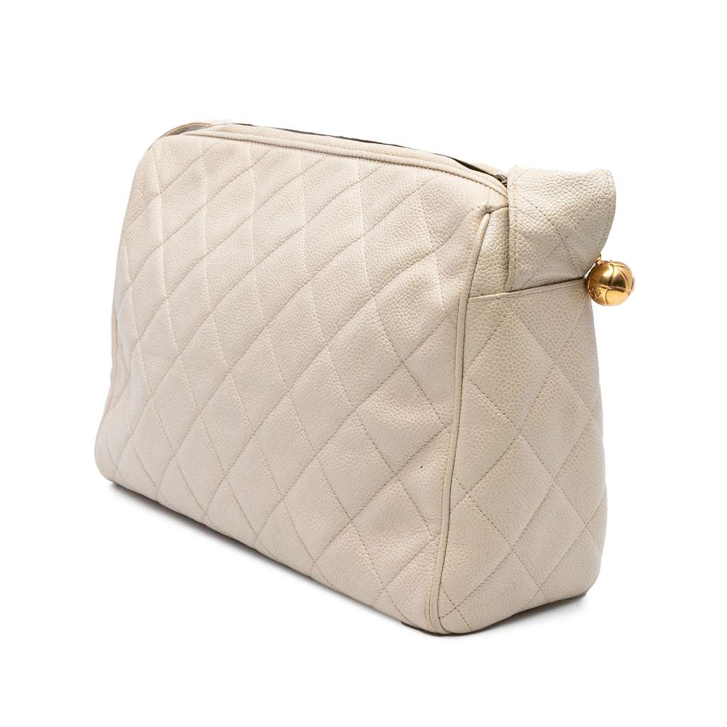 Chanel CC Quilted Caviar Crossbody - Back view