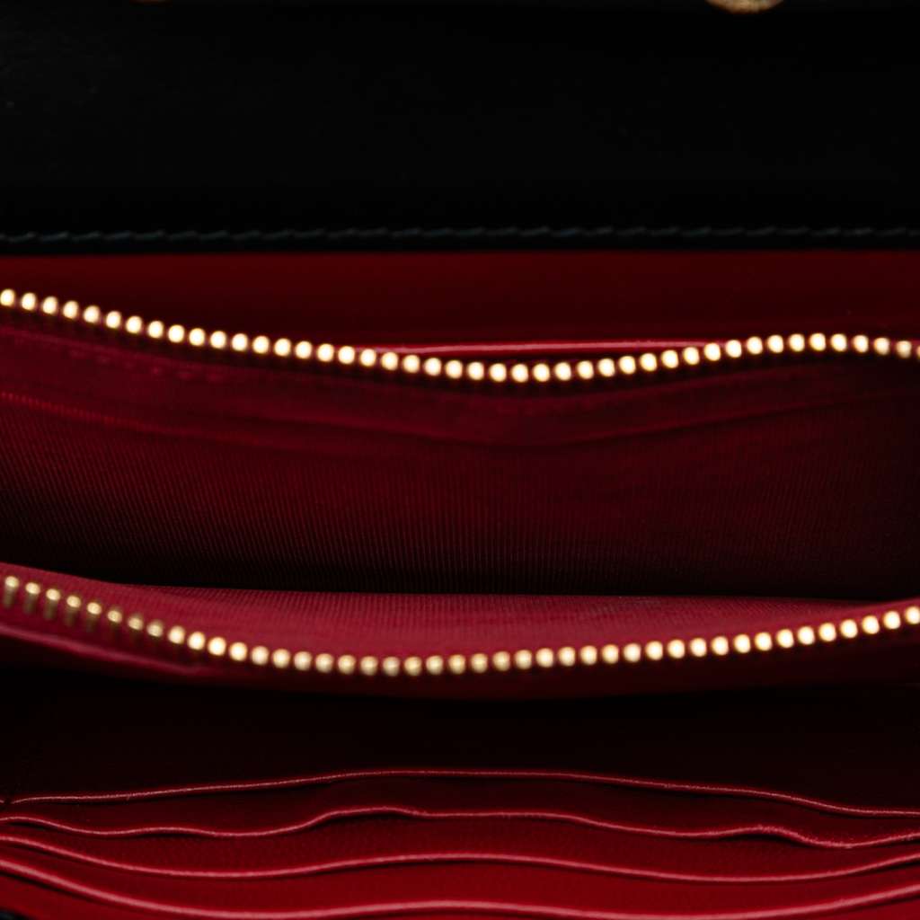 Prada Saffiano Vernice Flip Lock Wallet on Chain Clutch - 4